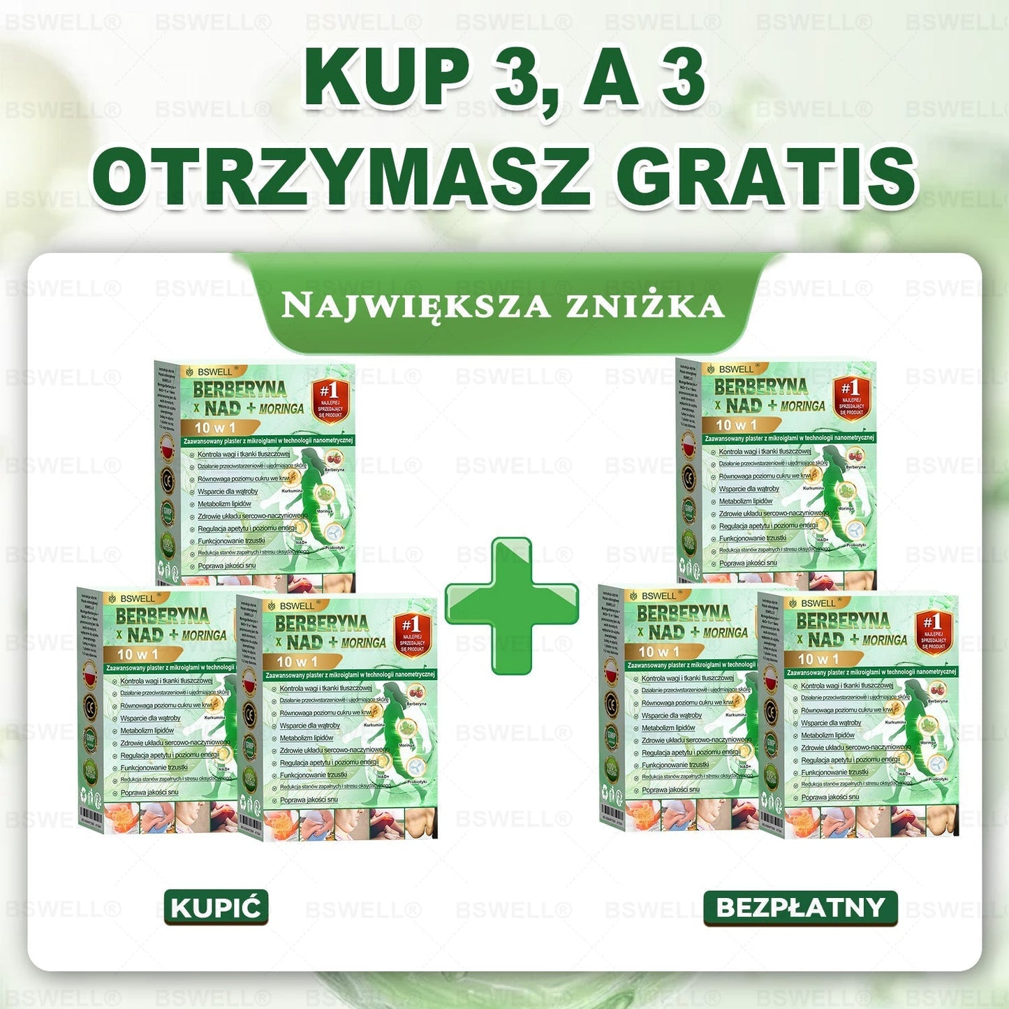 🍀BSWELL® Nano mikroigłowy plaster wyszczuplający (Raz dziennie, efekty już po 28 dniach ✅ Wspiera odchudzanie, serce, cukrzycę, sen, jelita, stawy i więcej.