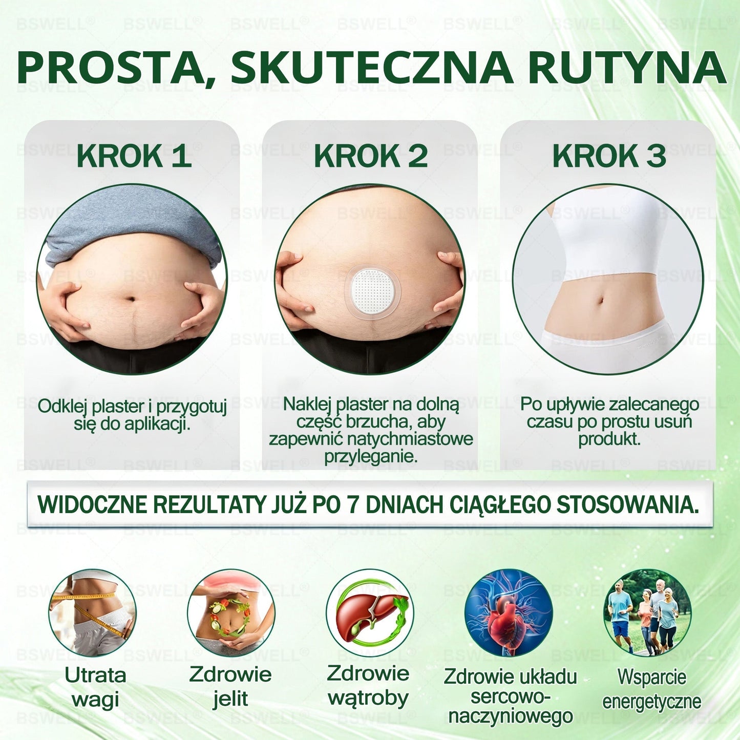 🍀BSWELL® Nano mikroigłowy plaster wyszczuplający (Raz dziennie, efekty już po 28 dniach ✅ Wspiera odchudzanie, serce, cukrzycę, sen, jelita, stawy i więcej.