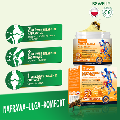 ✅ BSWELL® Krem z jadem pszczelim na regenerację stawów 🏃‍♀️ (ekstrakt z pszczoły nowozelandzkiej – opracowany z myślą o osobach z problemami ze stawami i bólem stawów)