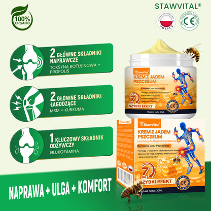 💚𝑺𝒕𝒂𝒘𝑽𝒊𝒕𝒂𝒍® Krem z jadem pszczelim na regenerację stawów 🏃‍♀️ (ekstrakt z pszczoły nowozelandzkiej – opracowany z myślą o osobach z problemami ze stawami i bólem stawów)